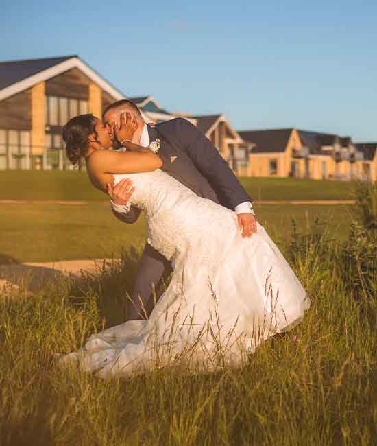 Cotswolds wedding venue couple at luxury hotel